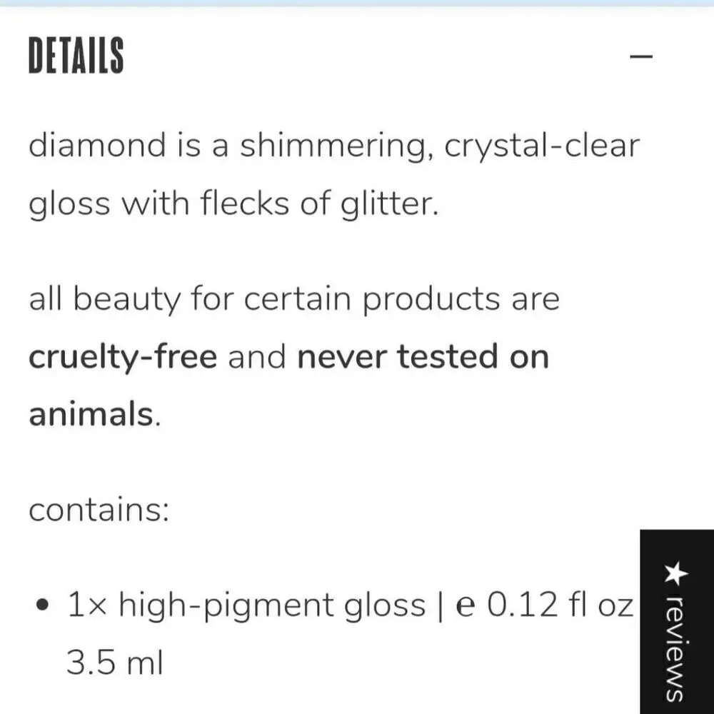 Beauty for certain diamond high pigment lip‎ gloss NWT sealed